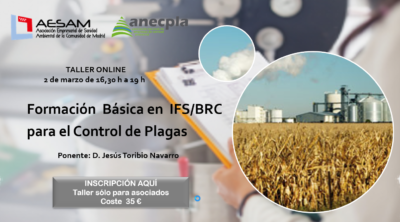 TALLER ONLINE. Formación Básica en IFS/BRC para el Control de Plagas.